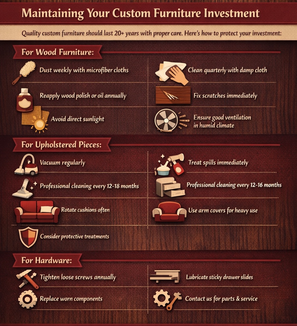 Custom furniture maintenance guide Lagos care tips for wood upholstered furniture hardware