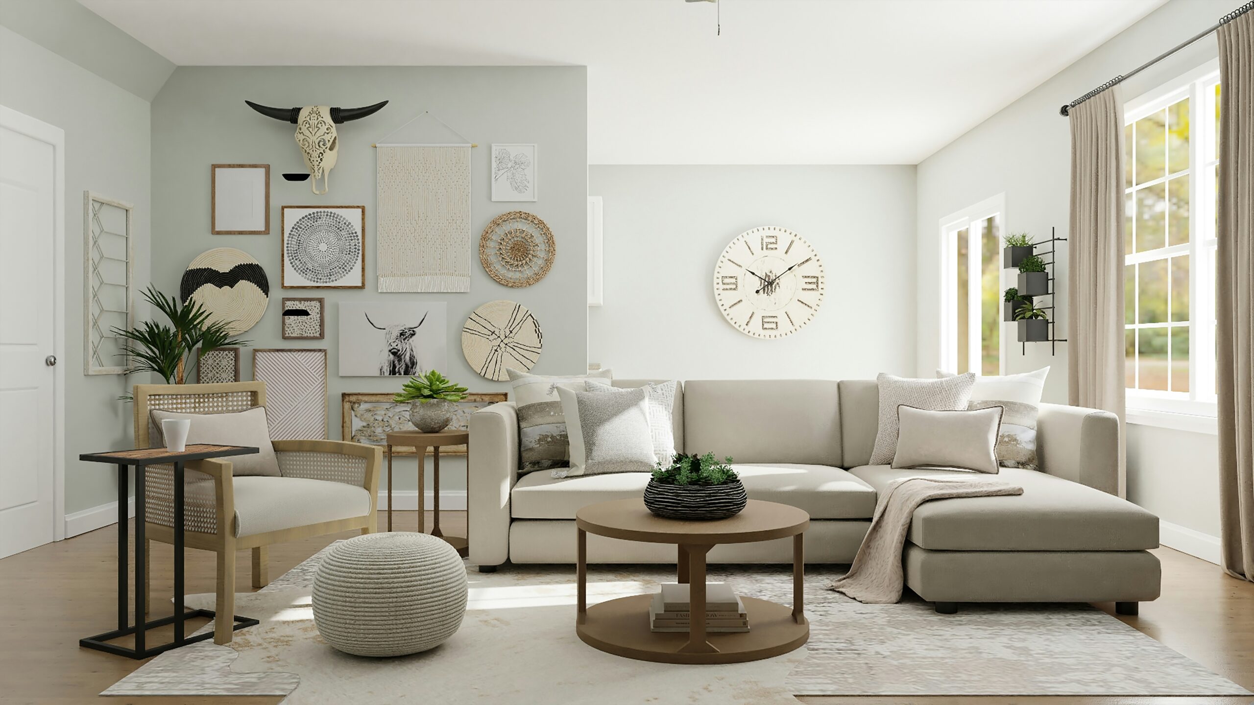 a balanced living room setup